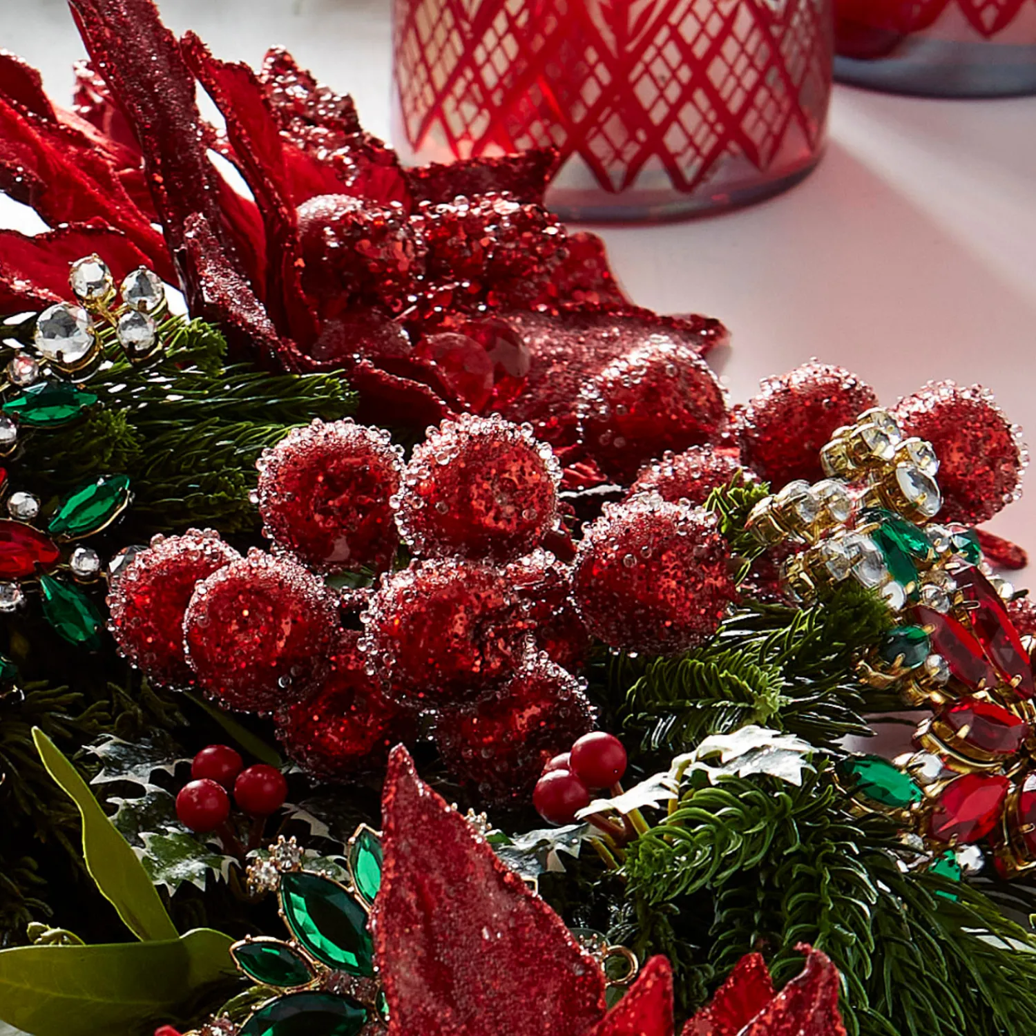 Hot The Jolly Christmas Shop Raz 24" Large Iced Red Berry Christmas Tree Spray F4406655
