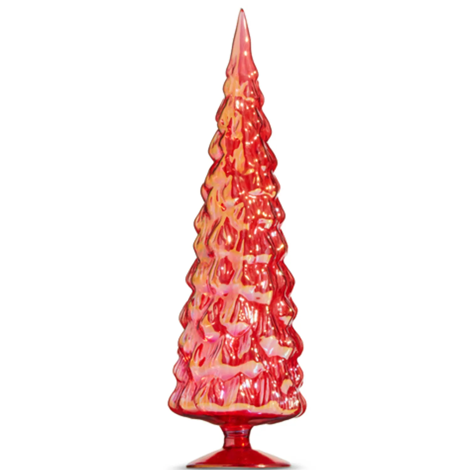 New The Jolly Christmas Shop Raz 18" Large Iridescent Red Or Green Glass Tree Christmas Decoration