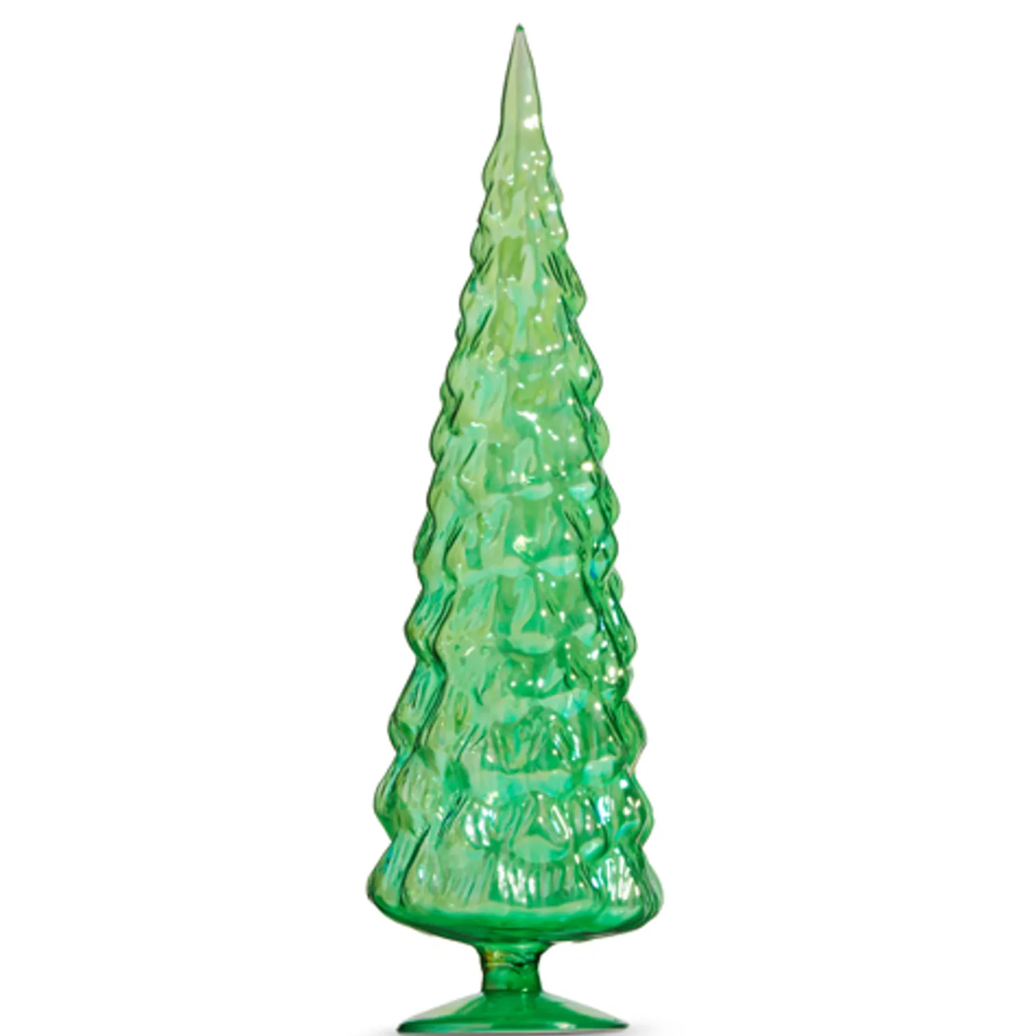 New The Jolly Christmas Shop Raz 18" Large Iridescent Red Or Green Glass Tree Christmas Decoration