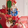 Sale The Jolly Christmas Shop Raz 35.5" Large Lighted Blue And Red Nutcracker Christmas Figure 4401661