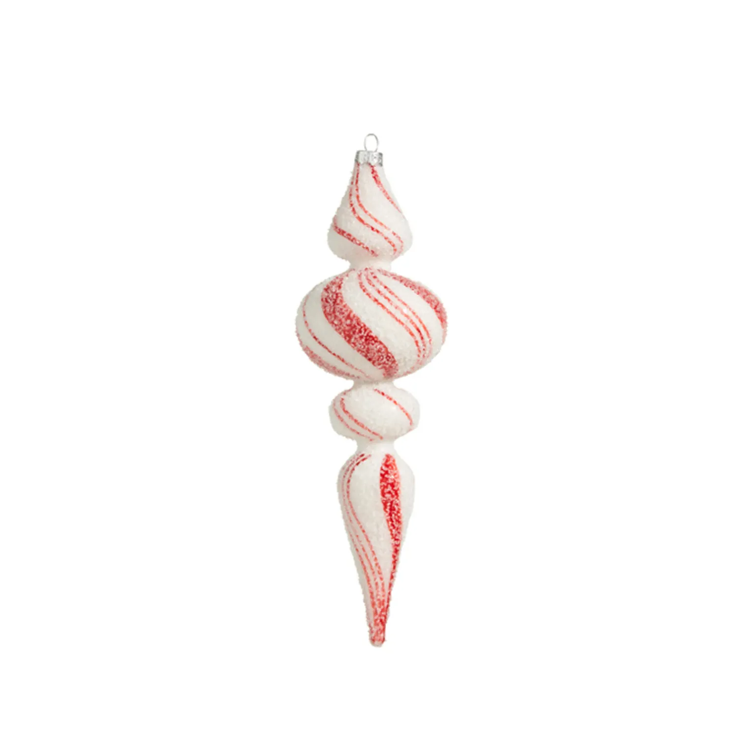 Online The Jolly Christmas Shop Raz 9.5" Large Red & White Peppermint Striped Finial Glass Christmas Ornament 4322832