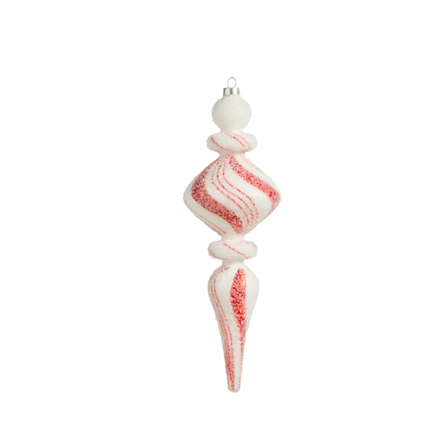 Online The Jolly Christmas Shop Raz 9.5" Large Red & White Peppermint Striped Finial Glass Christmas Ornament 4322832