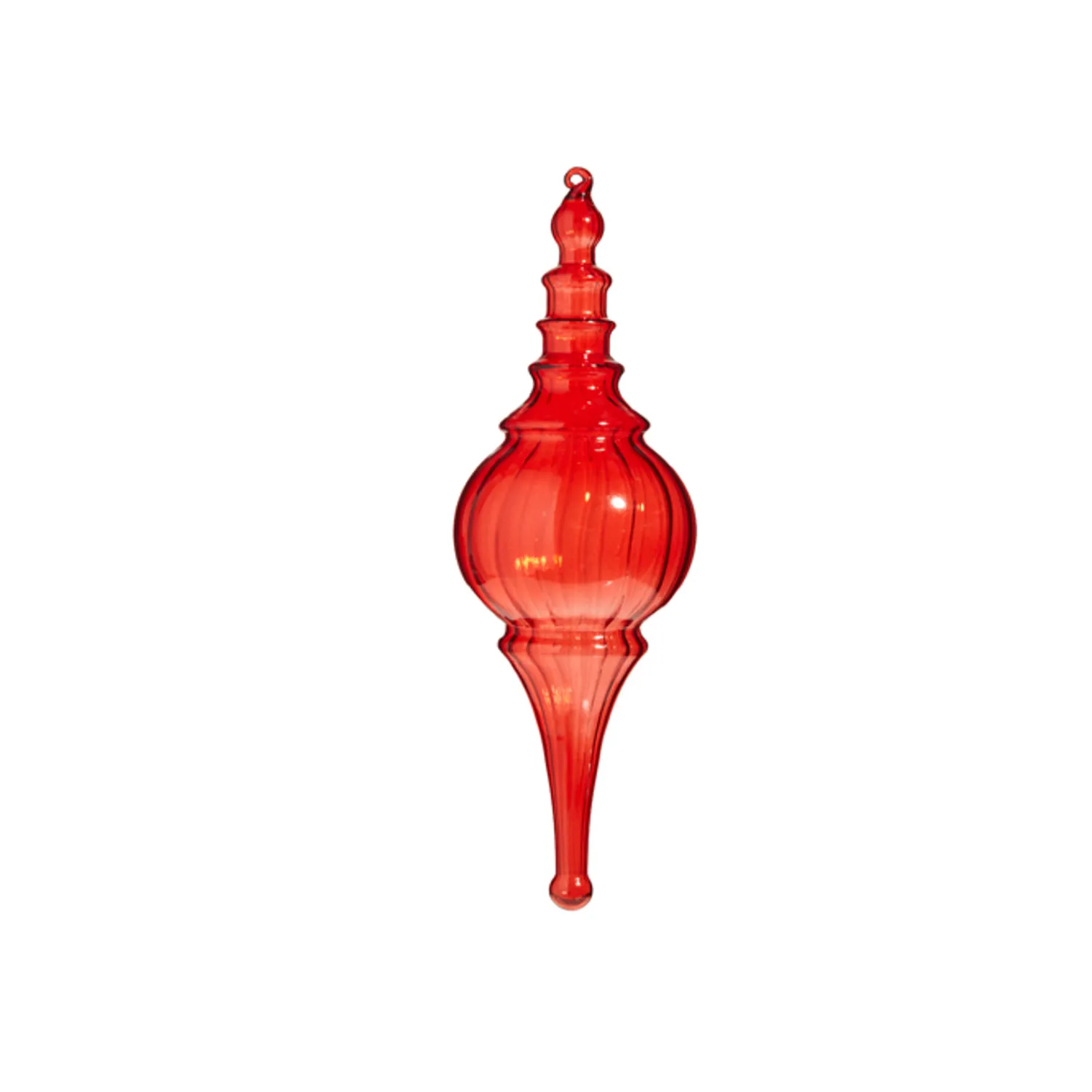 Discount The Jolly Christmas Shop Raz 15.5" Large Red Finial Glass Christmas Ornament 4324500