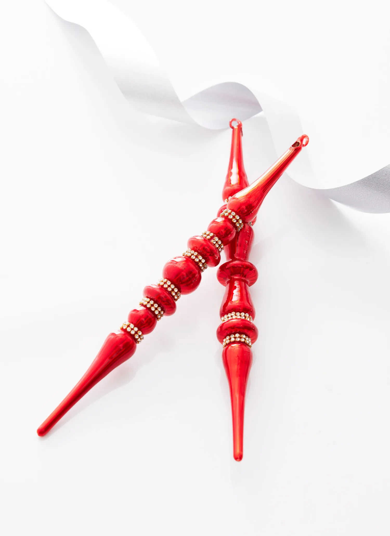 Hot The Jolly Christmas Shop Raz 12" Large Red Jeweled Glass Finial Christmas Ornament 4324533