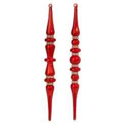 Hot The Jolly Christmas Shop Raz 12" Large Red Jeweled Glass Finial Christmas Ornament 4324533