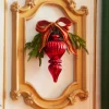New The Jolly Christmas Shop Raz 10" Large Red Ribbed Finial Glass Christmas Ornament 4300722
