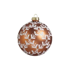 Online The Jolly Christmas Shop Raz 4" Leaf Pattern Brown Glass Christmas Ornament 4422870