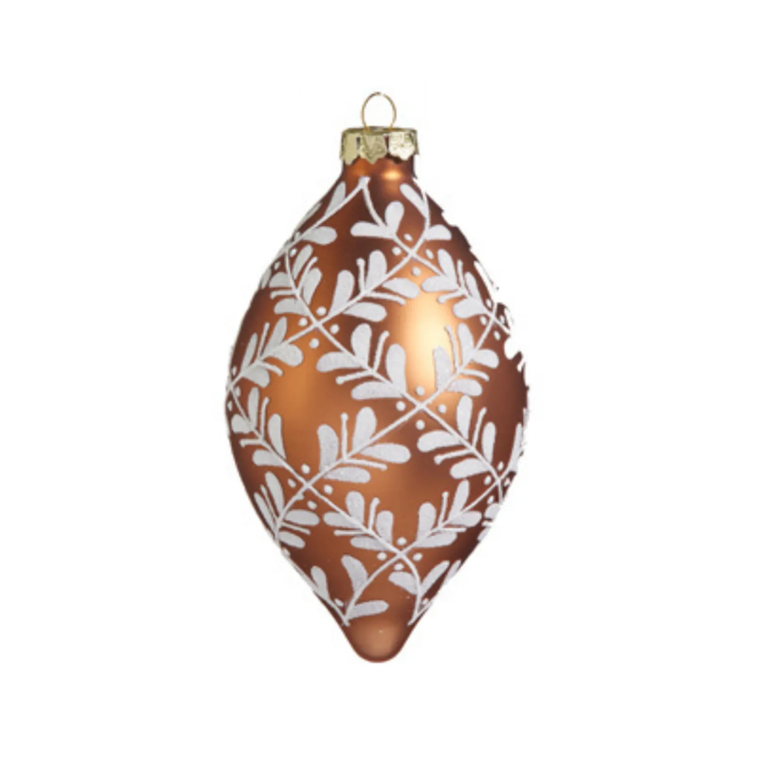 Online The Jolly Christmas Shop Raz 4" Leaf Pattern Brown Glass Christmas Ornament 4422870