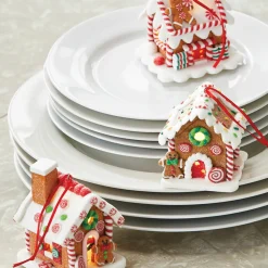 Discount The Jolly Christmas Shop Raz 3.25" LED Lighted Claydough Gingerbread House Christmas Ornament 3815534