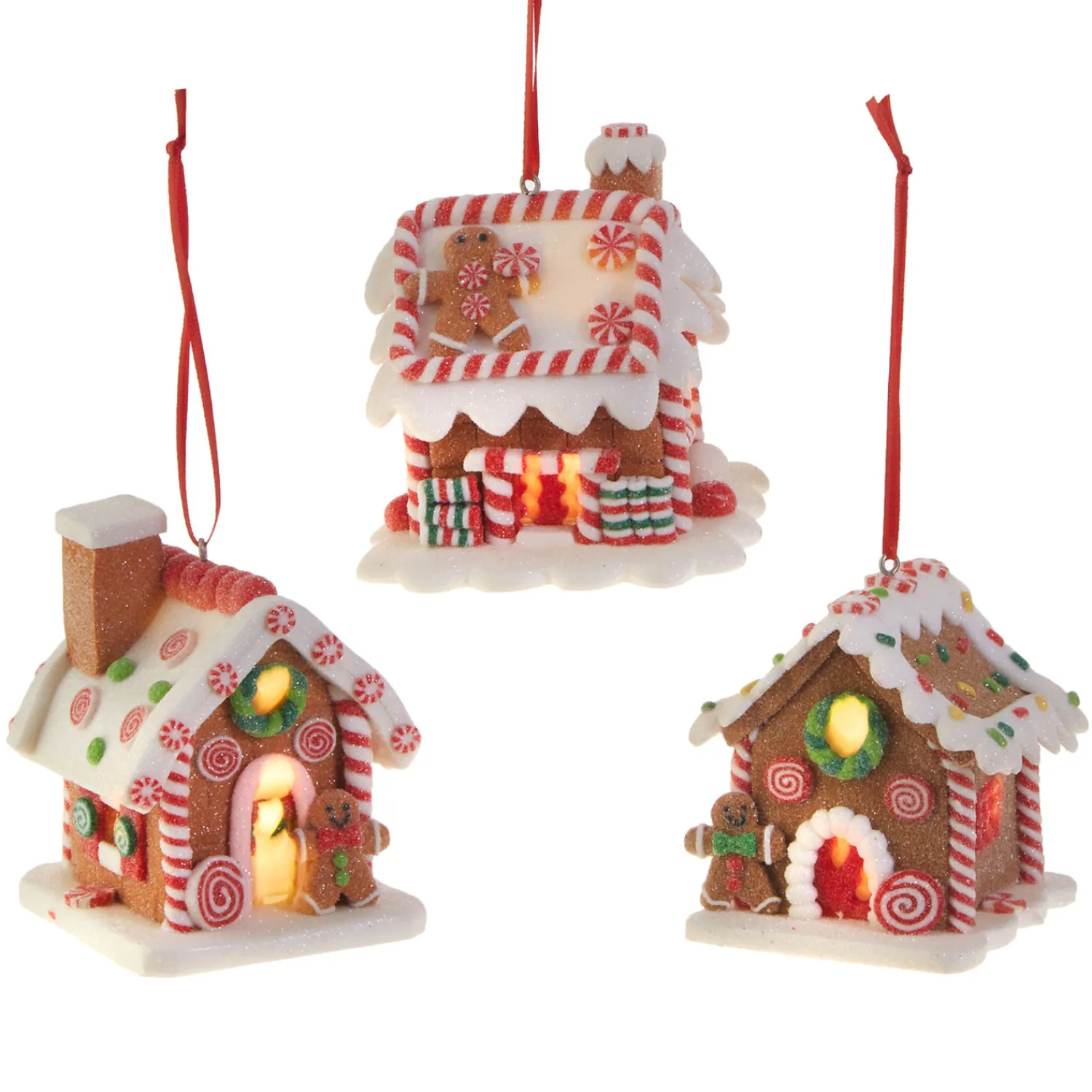 Discount The Jolly Christmas Shop Raz 3.25" LED Lighted Claydough Gingerbread House Christmas Ornament 3815534