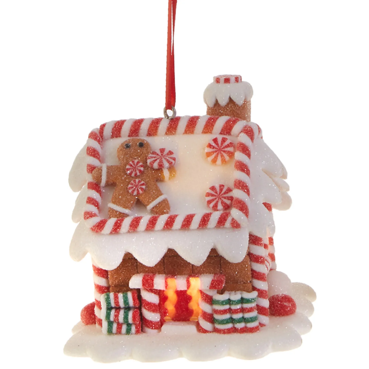 Discount The Jolly Christmas Shop Raz 3.25" LED Lighted Claydough Gingerbread House Christmas Ornament 3815534