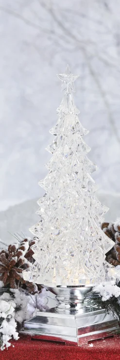 Discount The Jolly Christmas Shop Raz 12.5" LED Lighted Tree With Swirling Glitter Water Globe Christmas Decoration 4119048