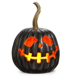 Online The Jolly Christmas Shop Raz 8" Lighted Black Jack O Lantern Pumpkin Halloween Decoration