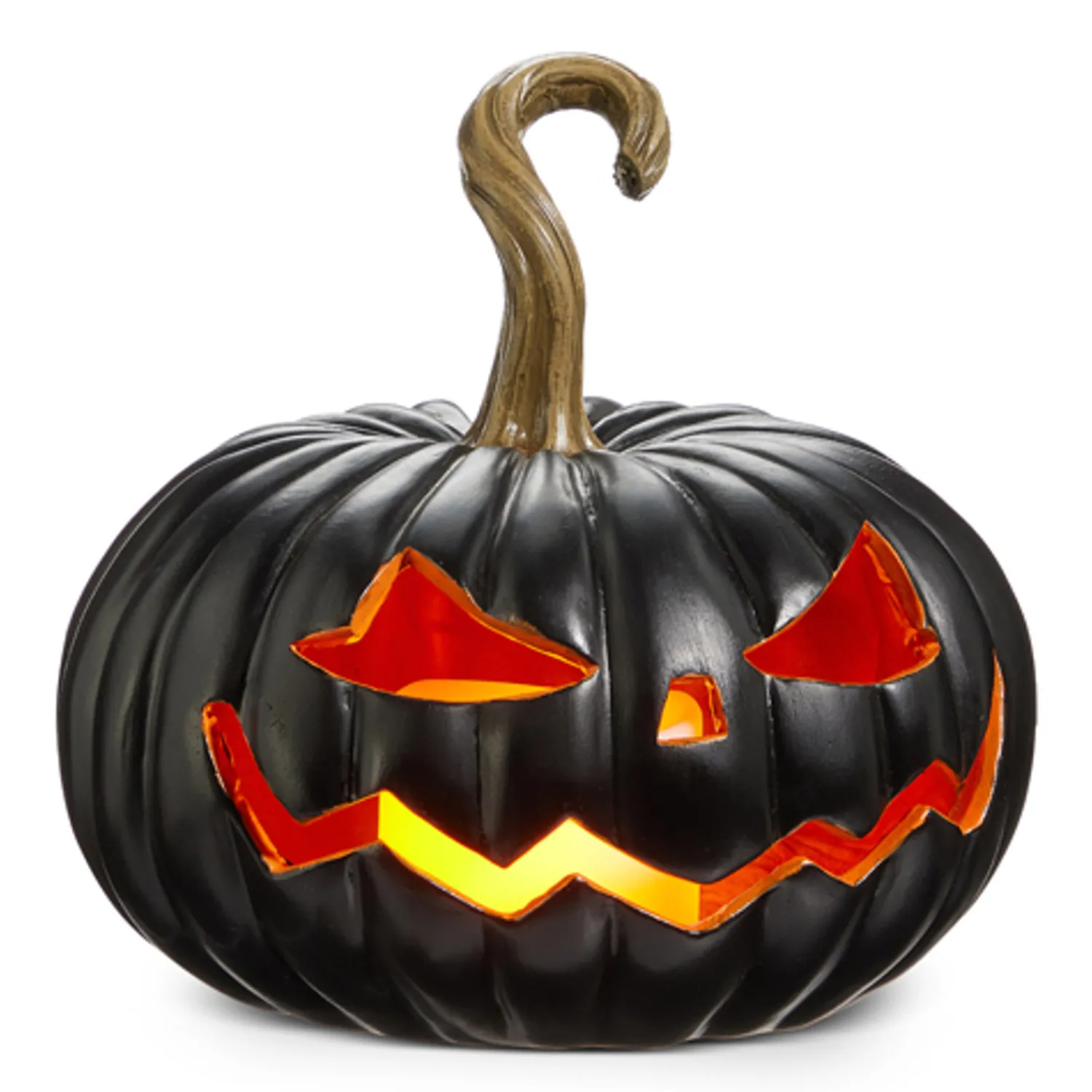 Online The Jolly Christmas Shop Raz 8" Lighted Black Jack O Lantern Pumpkin Halloween Decoration