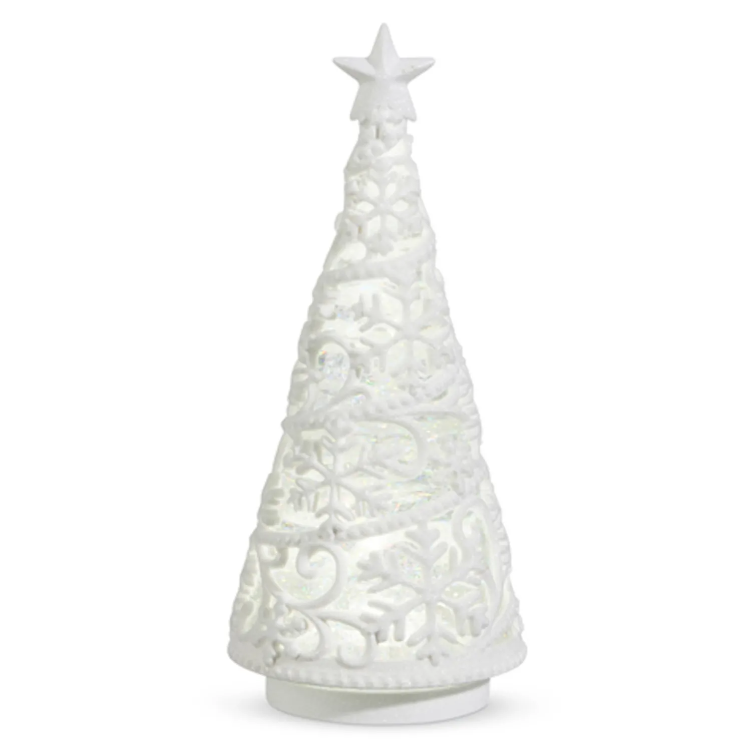 Sale The Jolly Christmas Shop Raz 11" Lighted Flurry Swirling Glitter Christmas Water Globe White Tree Figure 4419278