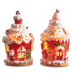 The Jolly Christmas Shop Raz 8" Lighted Gingerbread Cupcake House Lighted Christmas Decoration 4311644