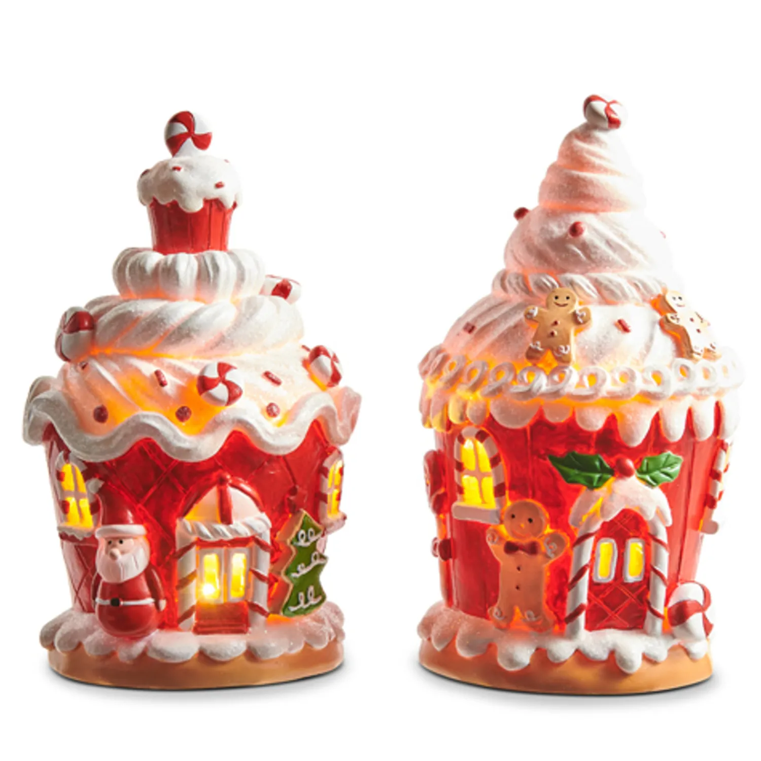 The Jolly Christmas Shop Raz 8" Lighted Gingerbread Cupcake House Lighted Christmas Decoration 4311644