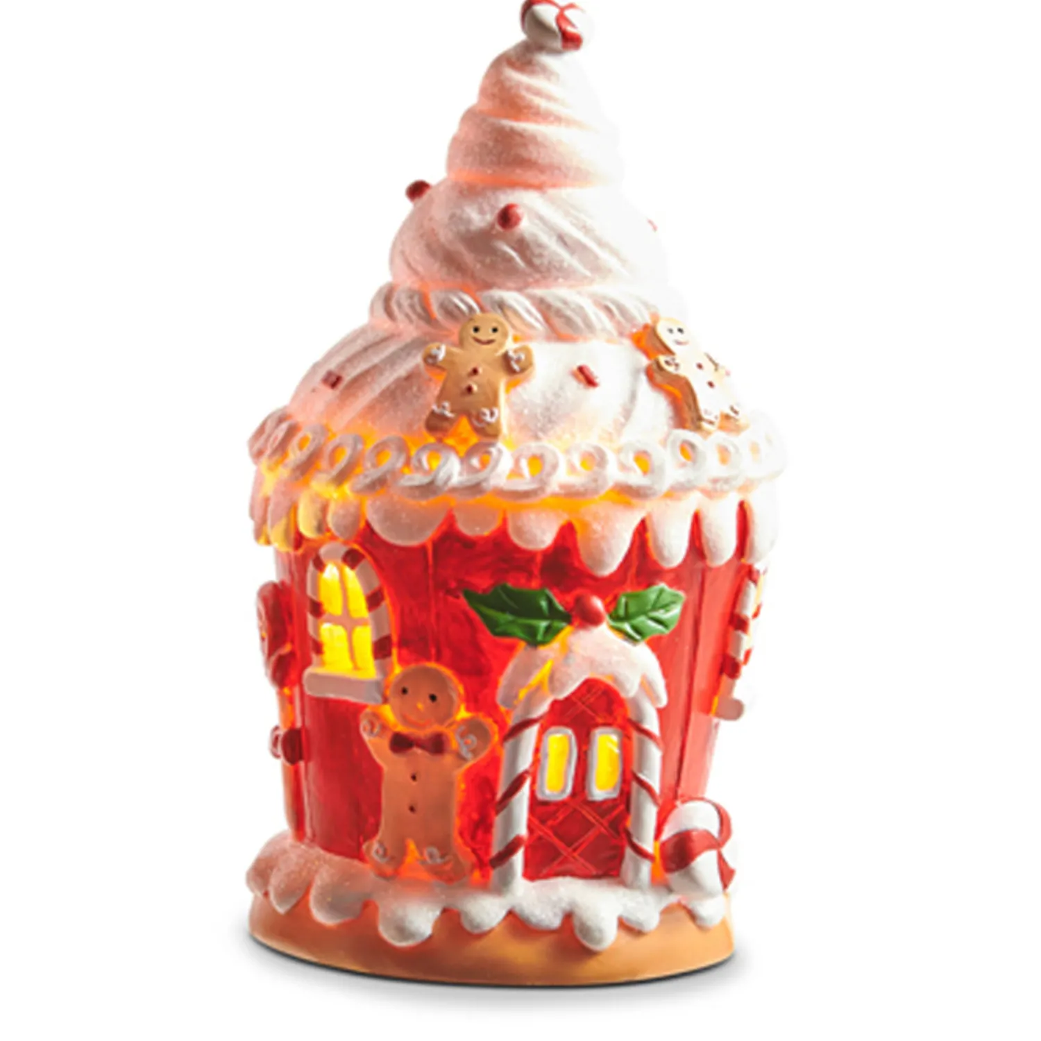 The Jolly Christmas Shop Raz 8" Lighted Gingerbread Cupcake House Lighted Christmas Decoration 4311644