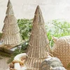 The Jolly Christmas Shop Raz 11.5" Lighted Gold Glass Ribbed Christmas Tree Figure Set Of 2 4324552