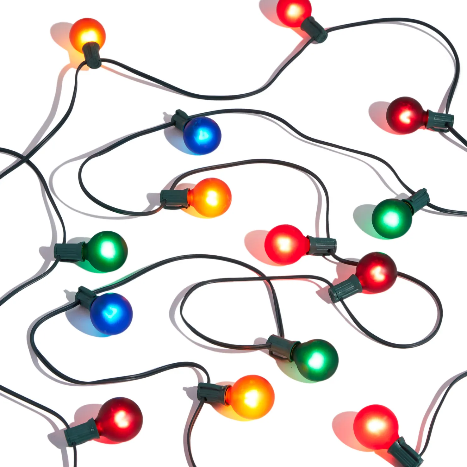 Best The Jolly Christmas Shop Raz 14' Matte Multicolor 15L Glass Globe String Christmas Lights L4337008