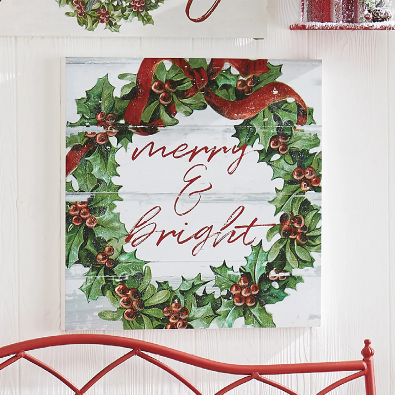 Sale The Jolly Christmas Shop Raz 20" Merry And Bright Wooden Wall Art Christmas Sign 4116219