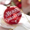 The Jolly Christmas Shop Raz 5" Merry Christmas Red Glass Ball Christmas Ornament 4324608