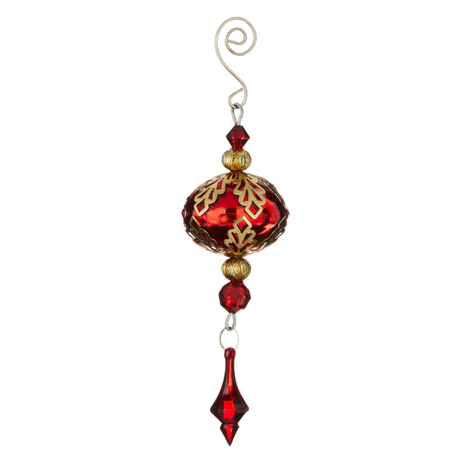 Discount The Jolly Christmas Shop Raz 8" Metal Filigree With Drop Glass Christmas Ornament 4122811