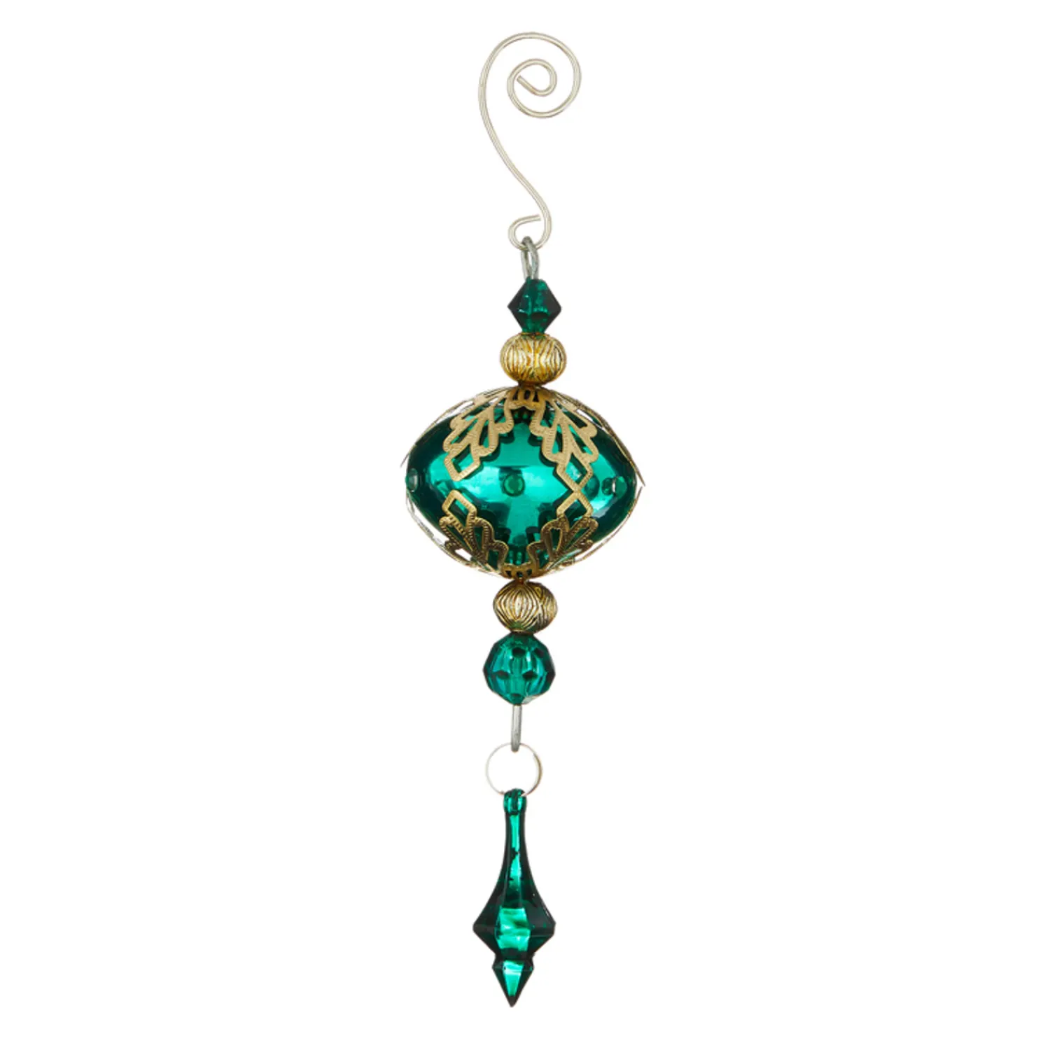 Discount The Jolly Christmas Shop Raz 8" Metal Filigree With Drop Glass Christmas Ornament 4122811