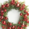 Discount The Jolly Christmas Shop Raz 26" Mixed Pine And Santa Belt Ball Christmas Wreath W4102346