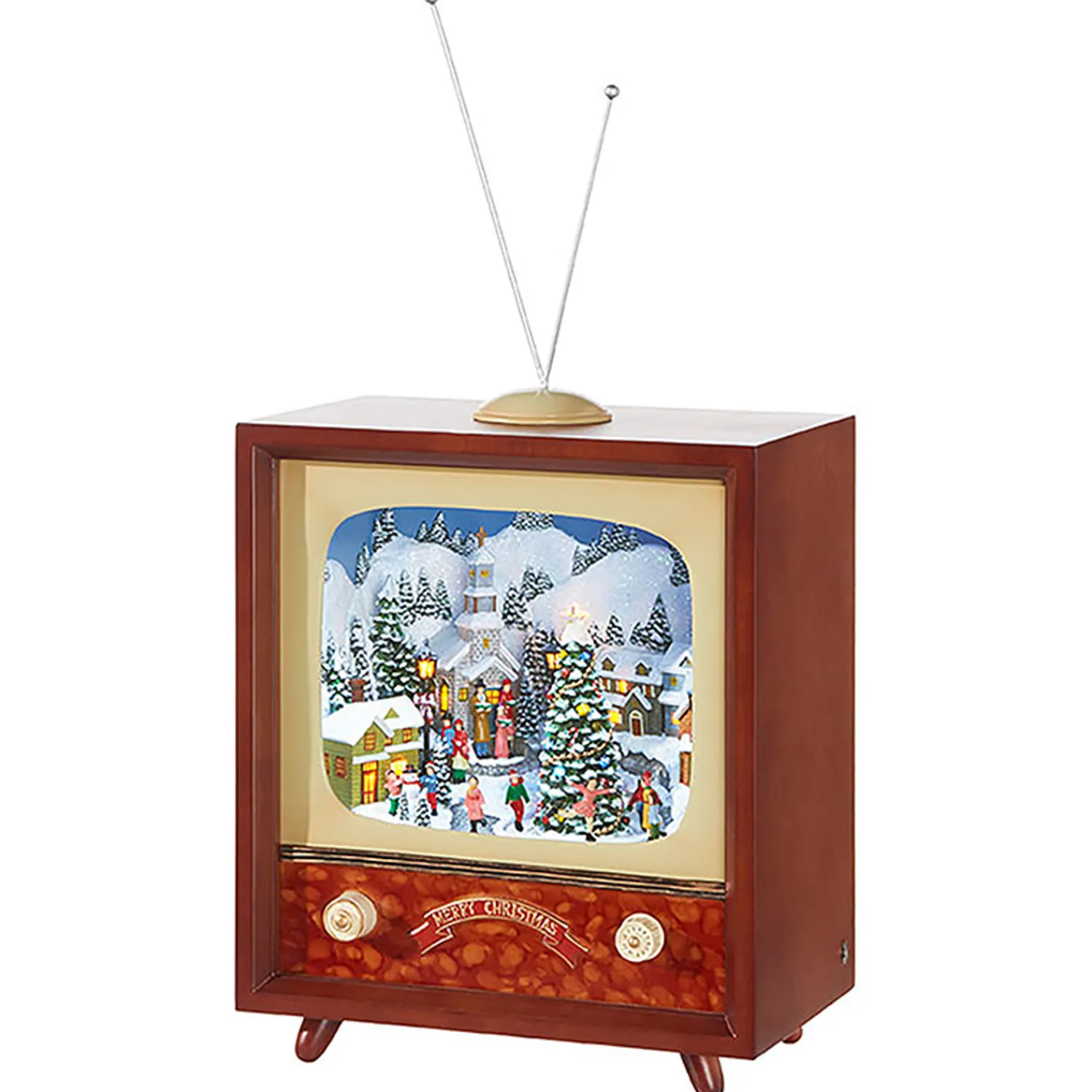 The Jolly Christmas Shop Raz 22" Musical Animated Retro Television TV Christmas Figure 3816449