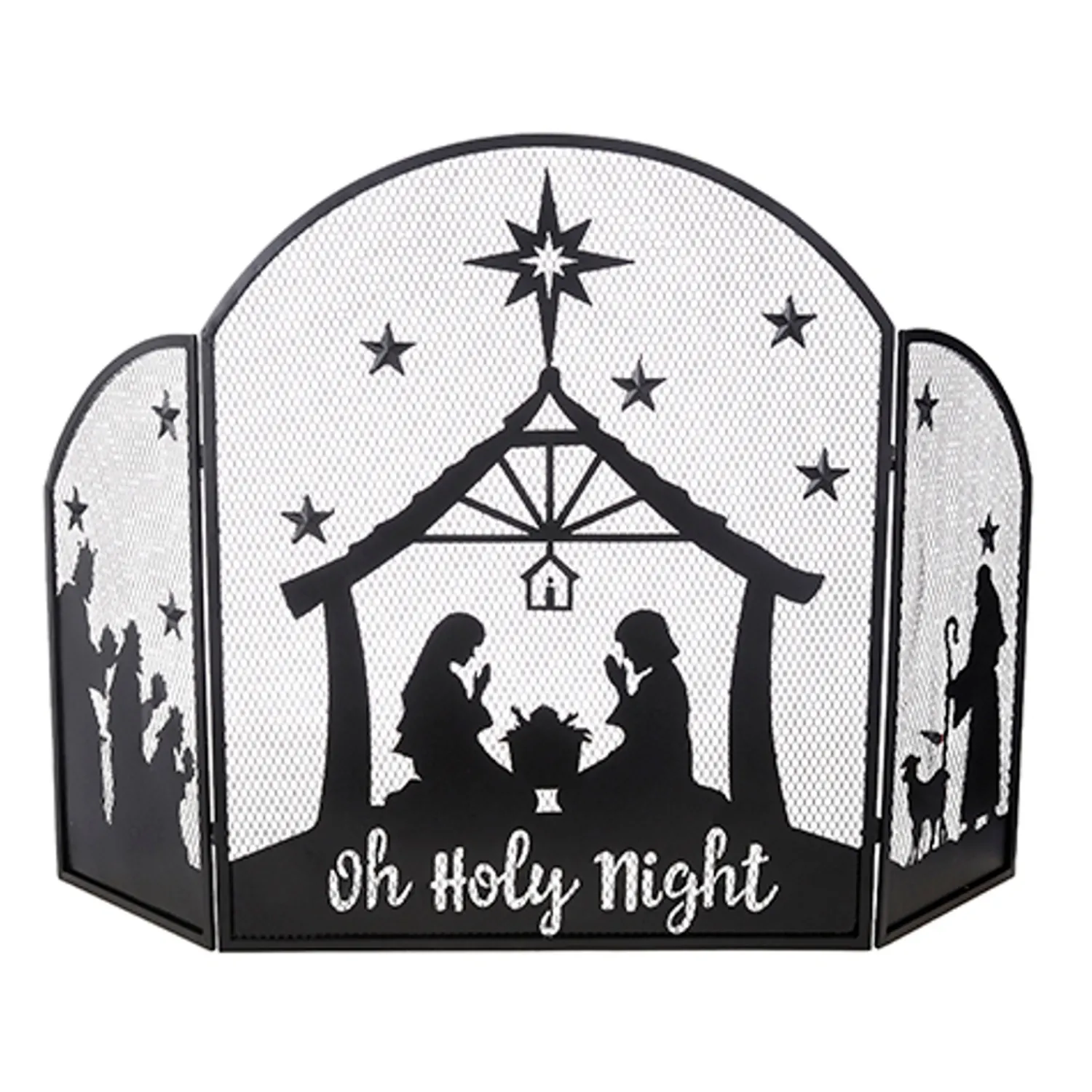 Outlet The Jolly Christmas Shop Raz 48" Nativity Metal Fire Place Screen Christmas Decoration 4228936