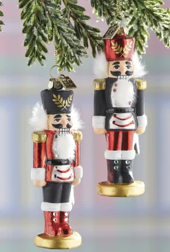New The Jolly Christmas Shop Raz 5.75" Nutcracker Glass Christmas Ornament 4220229