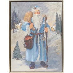 Hot The Jolly Christmas Shop Raz 23.5" Old World Santa Textured Framed Wall Art Christmas Decoration 4357354