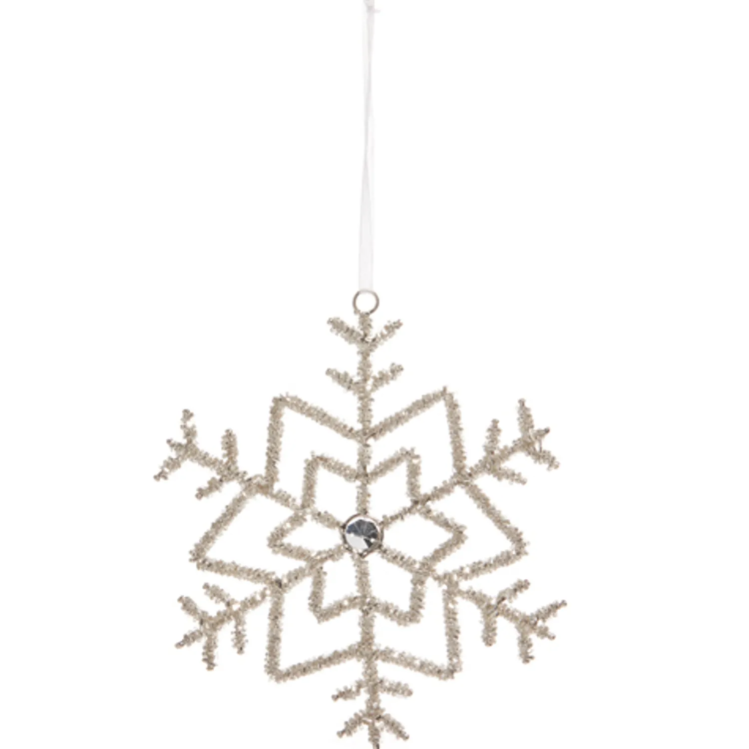 Best The Jolly Christmas Shop Raz 7" Or 8.5" Beaded Silver Snowflake Christmas Ornament