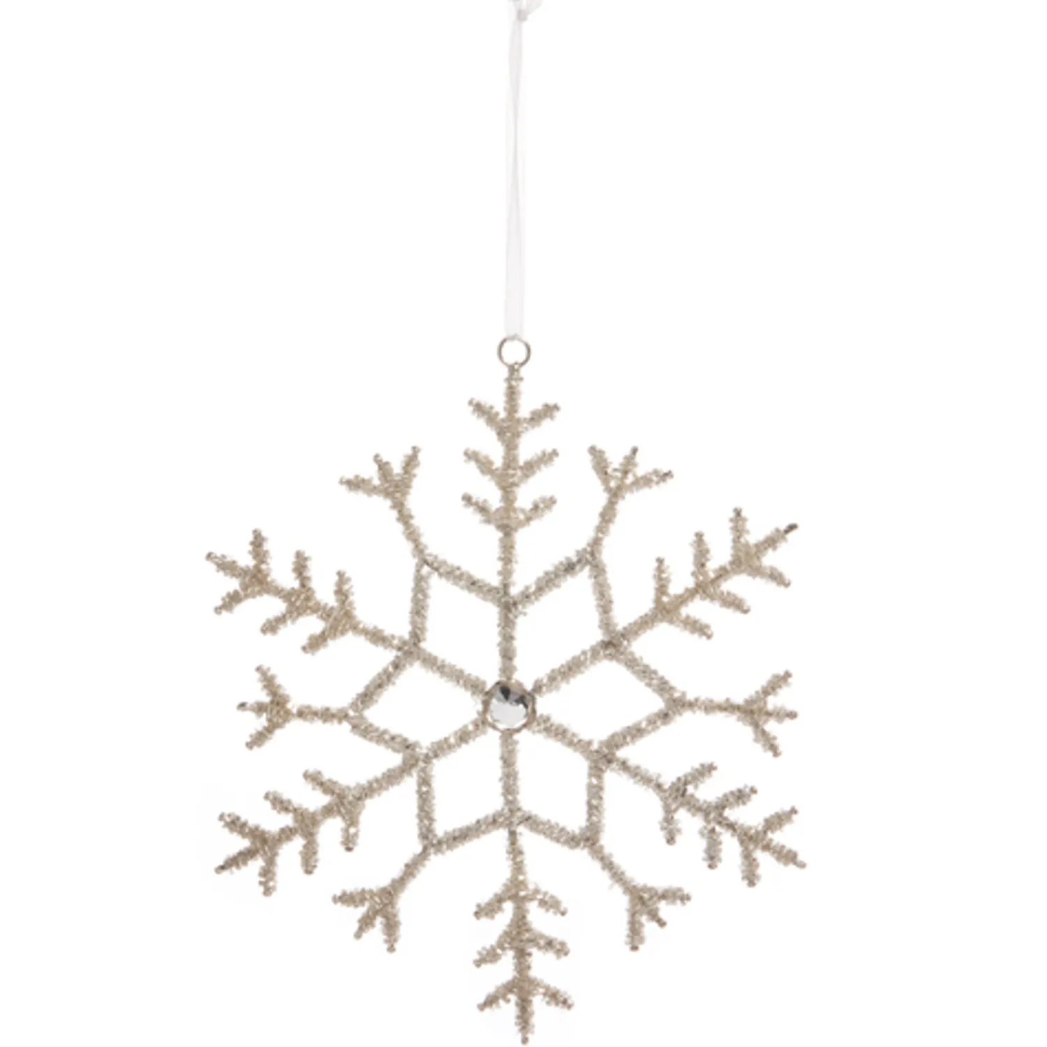 Best The Jolly Christmas Shop Raz 7" Or 8.5" Beaded Silver Snowflake Christmas Ornament