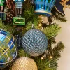 Hot The Jolly Christmas Shop Raz 4" Or 6" Cobalt Blue Quilted Ball Glass Christmas Ornament