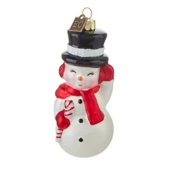 Best The Jolly Christmas Shop Raz 4.5" Or 8" Eric Cortina Snowman Blow Mold Glass Christmas Ornament 4253122