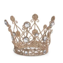 New The Jolly Christmas Shop Raz 6.5" Or 7.5" Jeweled Antique Crown With Gold Glitter Christmas Decoration
