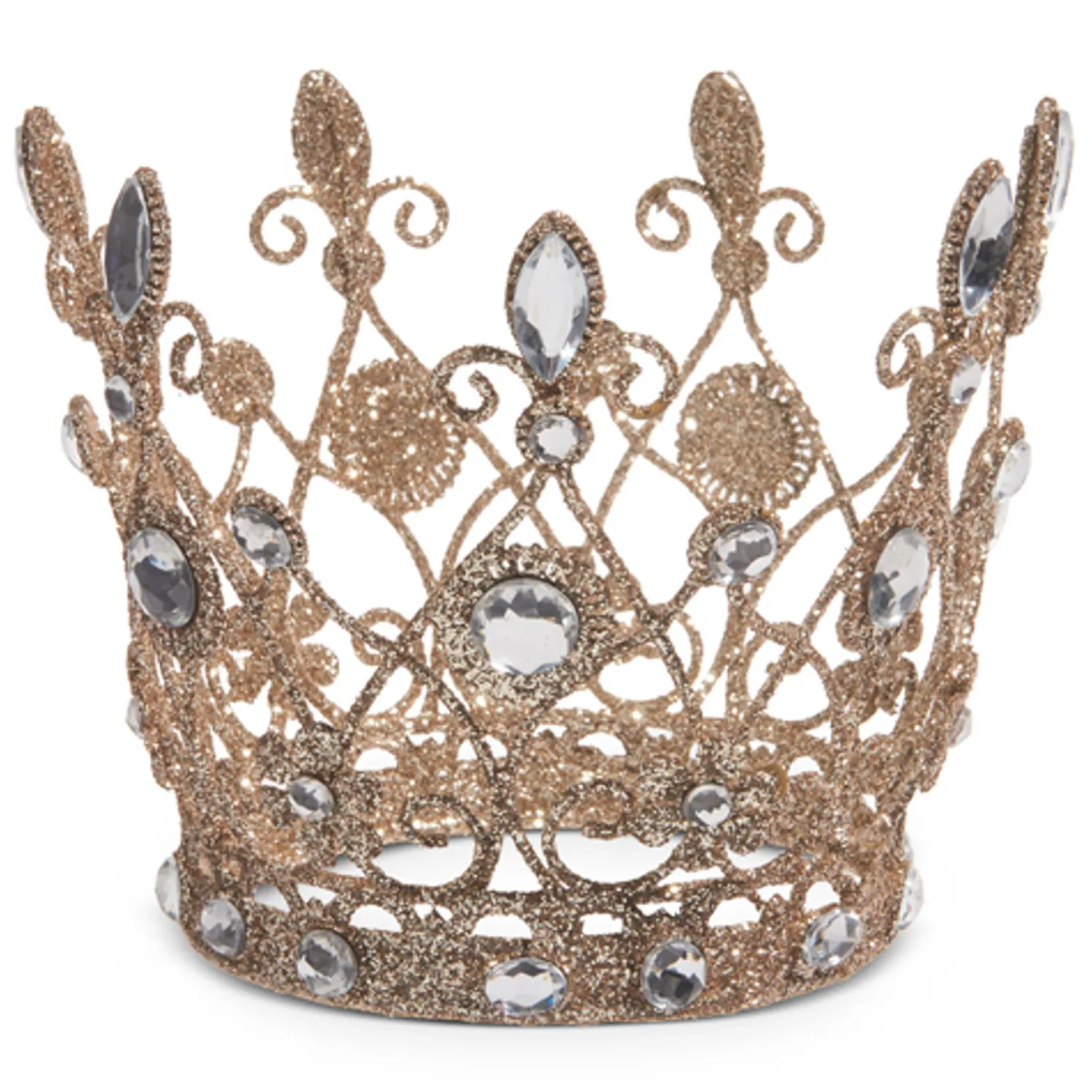 New The Jolly Christmas Shop Raz 6.5" Or 7.5" Jeweled Antique Crown With Gold Glitter Christmas Decoration