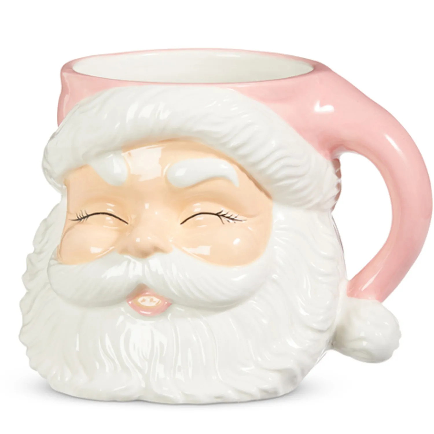Best The Jolly Christmas Shop Raz 7.5" Or 8" Large Pink Santa Christmas Container Mug