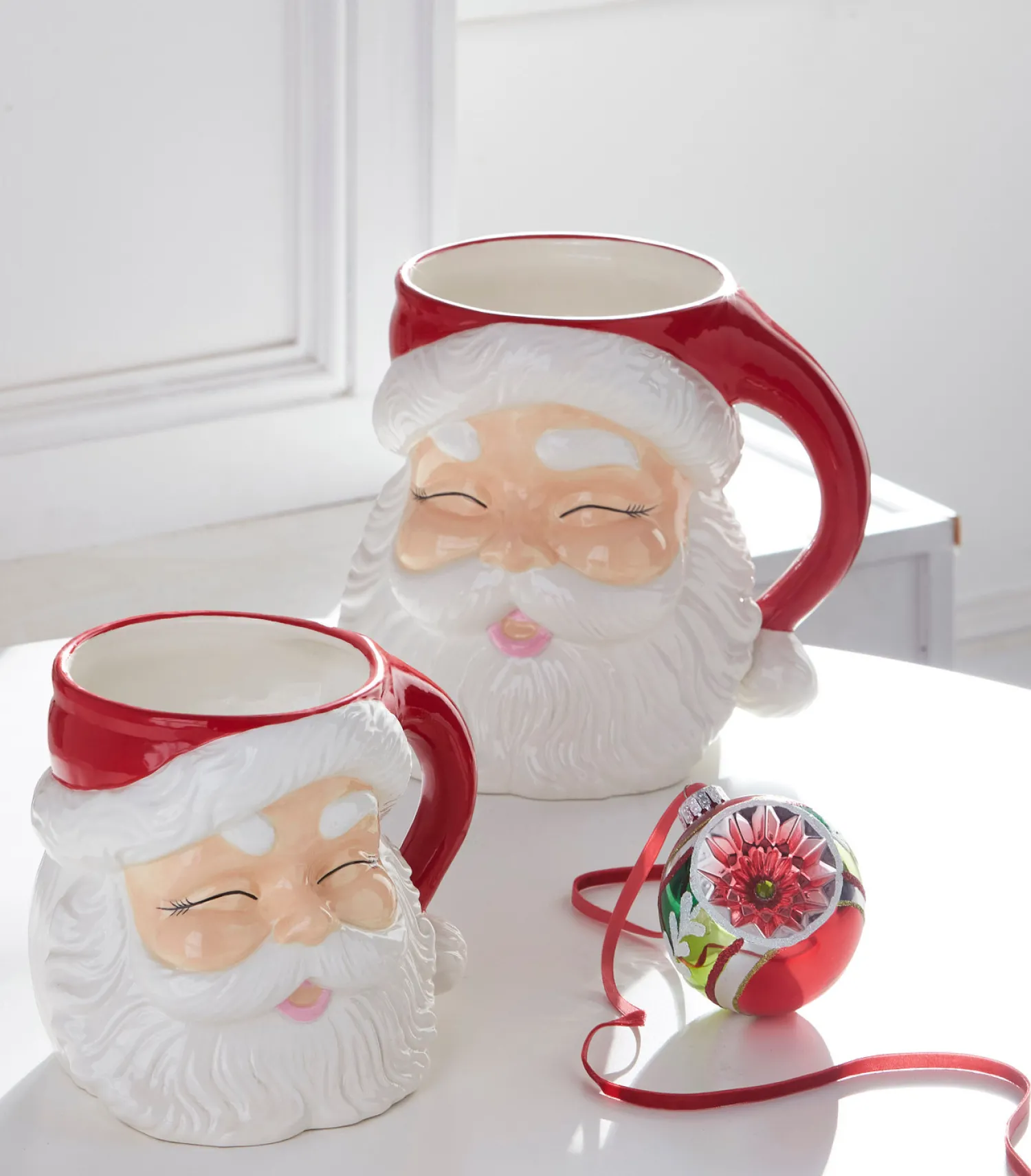 Best The Jolly Christmas Shop Raz 6" Or 8" Large Red Santa Mug Christmas Container