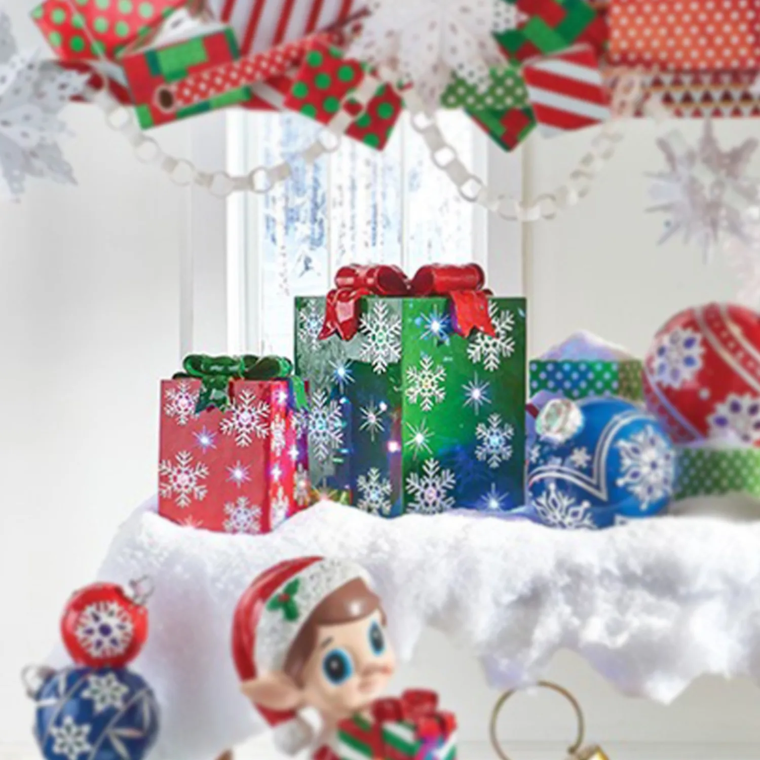 Best The Jolly Christmas Shop Raz 14.25" Or 21" Lighted LED Red Or Green Present Christmas Decorations