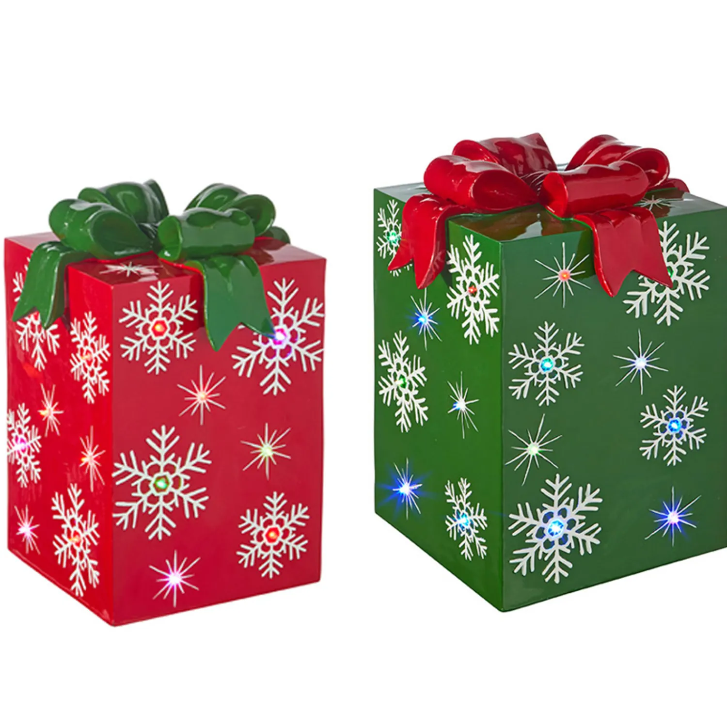 Best The Jolly Christmas Shop Raz 14.25" Or 21" Lighted LED Red Or Green Present Christmas Decorations