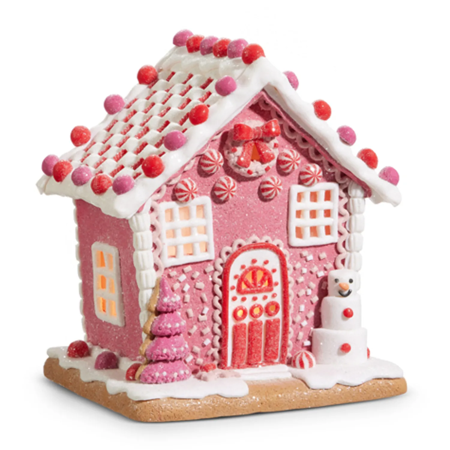 Outlet The Jolly Christmas Shop Raz 8.5" Or 11.5" Lighted Pink Gingerbread House