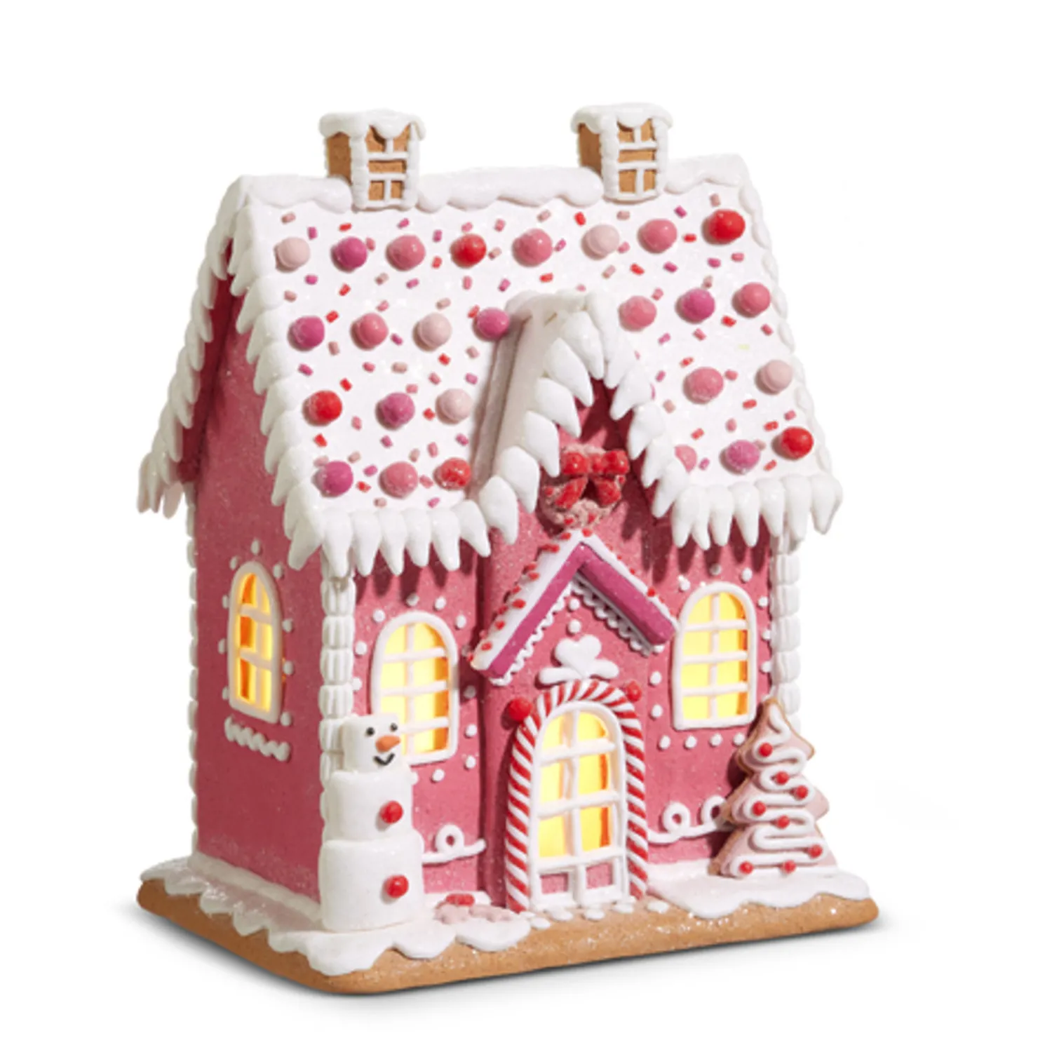 Outlet The Jolly Christmas Shop Raz 8.5" Or 11.5" Lighted Pink Gingerbread House