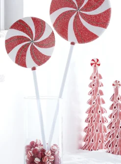Best The Jolly Christmas Shop Raz 24" Or 30" Peppermint Lollipop Stem Christmas Tree Pick