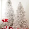 Clearance The Jolly Christmas Shop Raz 7.5' Or 9' Silver Tinsel Christmas Tree With Forever Lit Clear Lights