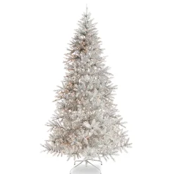 Clearance The Jolly Christmas Shop Raz 7.5' Or 9' Silver Tinsel Christmas Tree With Forever Lit Clear Lights