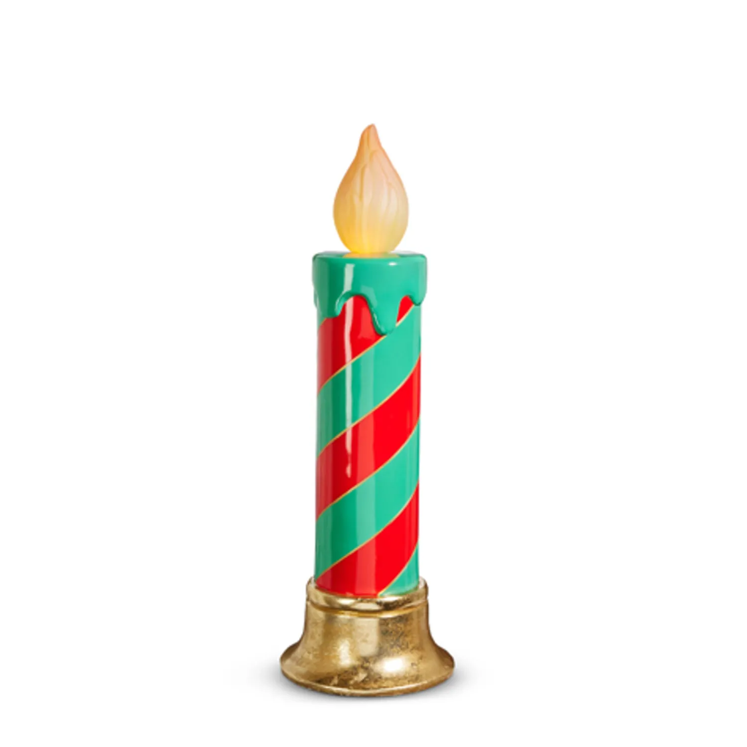 Hot The Jolly Christmas Shop Raz 29" Or 38"Large Red And Green Striped Lighted Candle Christmas Decoration