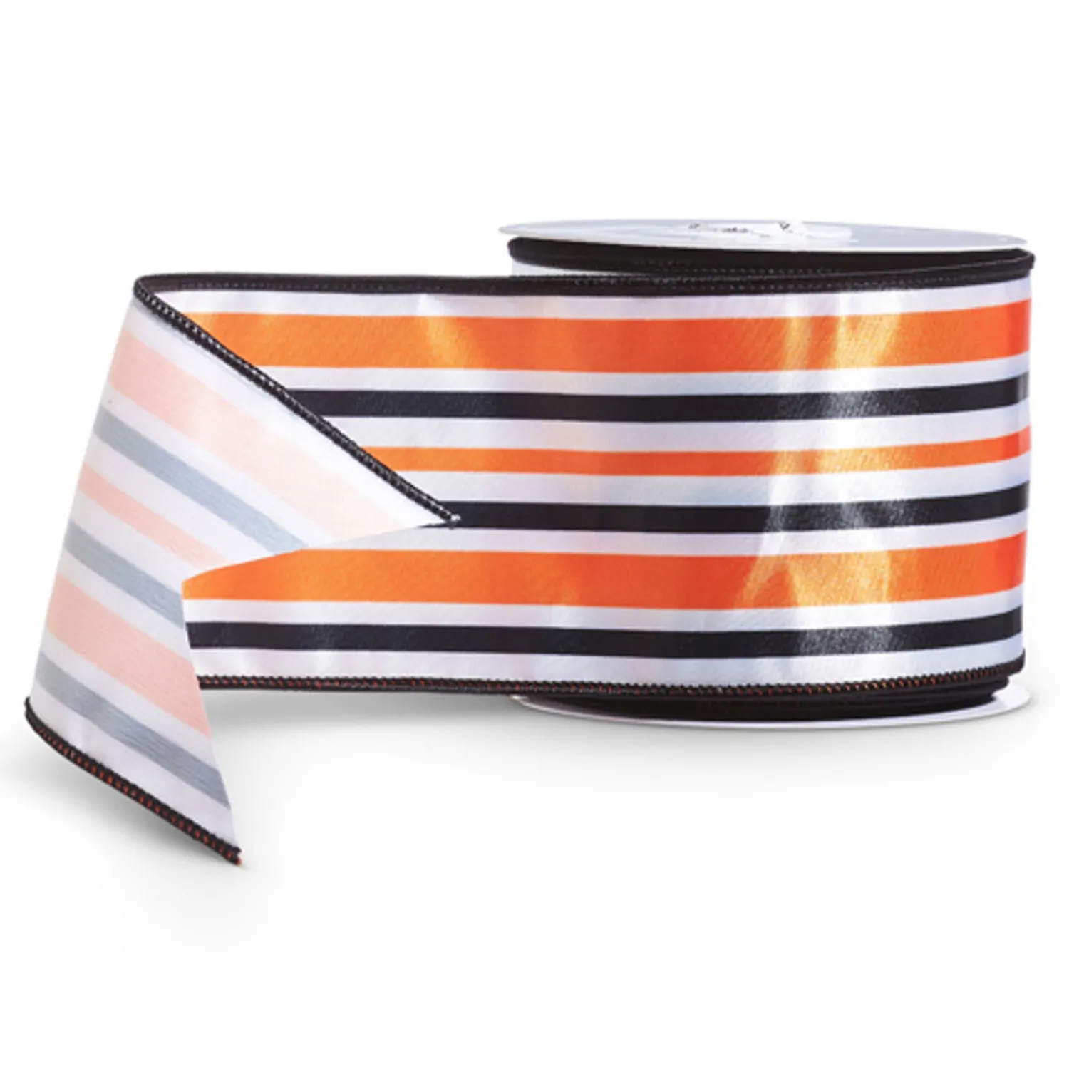 Discount The Jolly Christmas Shop Raz 4" Orange And Black Striped Wired Halloween Ribbon R4471807